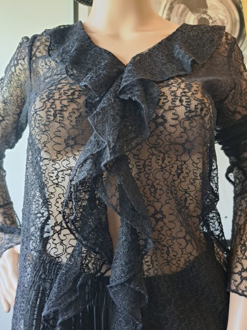 Blouse en dentelle noire