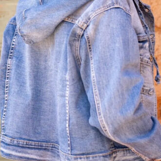Veste jean à capuche femme