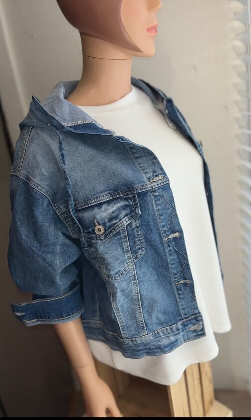 veste jean à capuche