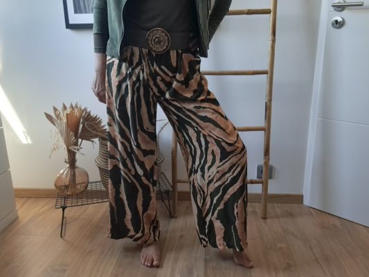 Pantalon large fluide imprimé