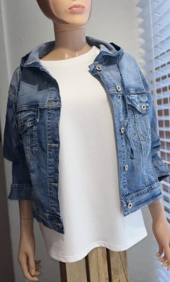Veste jean à capuche femme